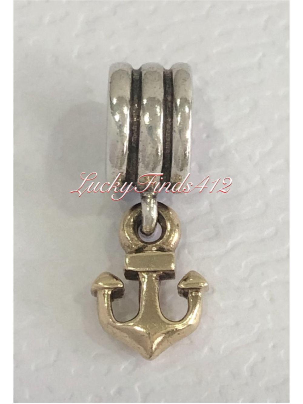 Authentic Pandora Anchor Dangle Charm Two Tone Retired